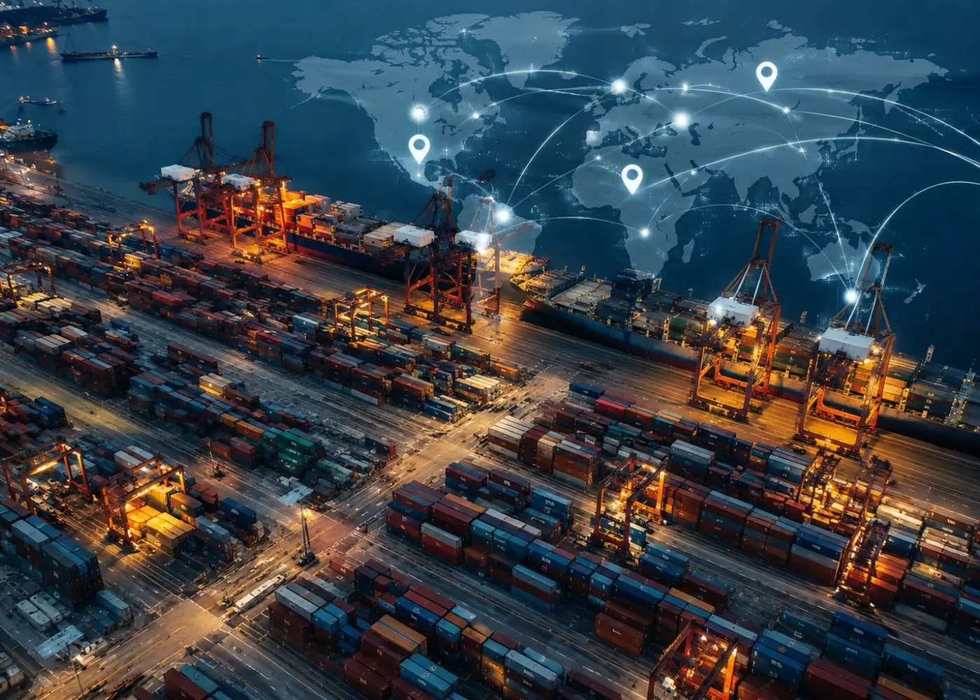 Route management logistics containers